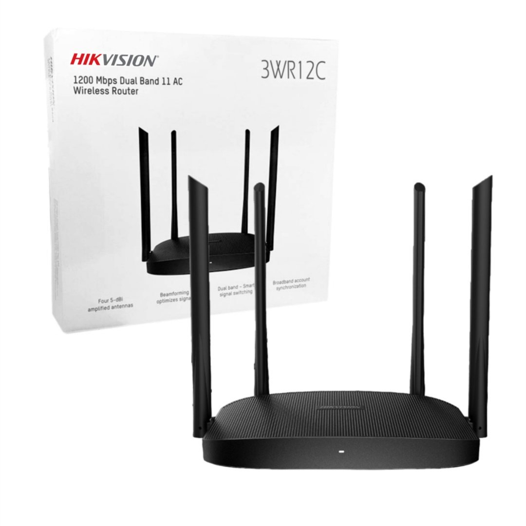 Router Hikvision Wifi Gigabit AC1200 dual band Cuatro antenas amplificadas de 5 dBi